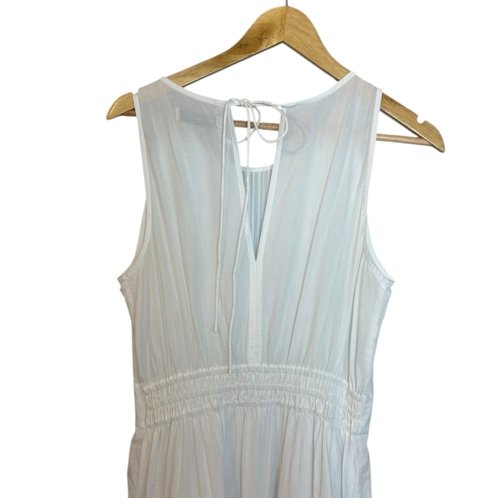 Pampelone White Perle Pleated Tiered Midi Dress L - Picture 8 of 11